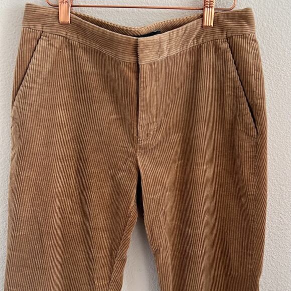 Lauren Ralph Lauren Brown Straight Crop Corduroy Ribbed Pants 8 - Picture 3 of 6